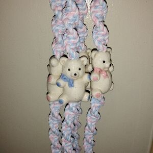 Vintage Teddy Bear Macrame Plant Hanger